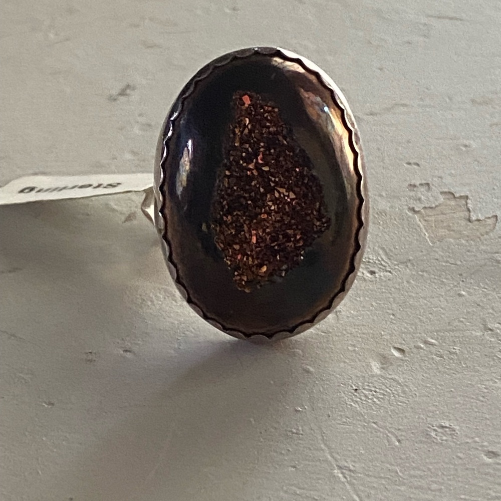 New Ring sterling silver Brown stone